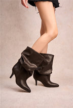 Bottines slouchy LUCY - Marron