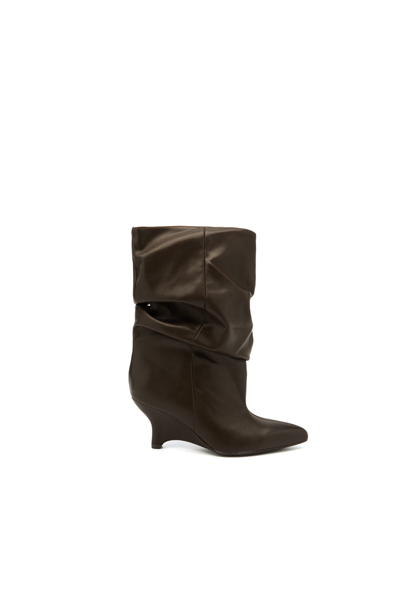 Bottines slouchy ELYA - Marron
