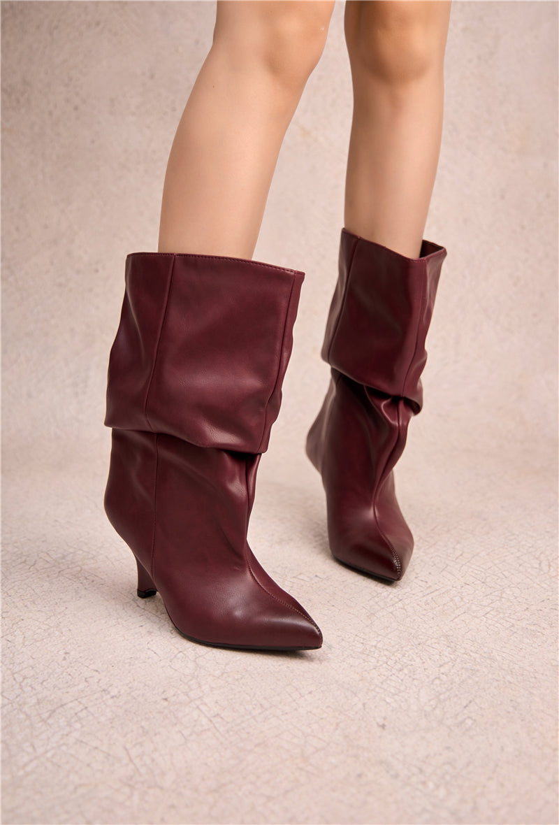 Bottines slouchy ELYA - Bordeaux