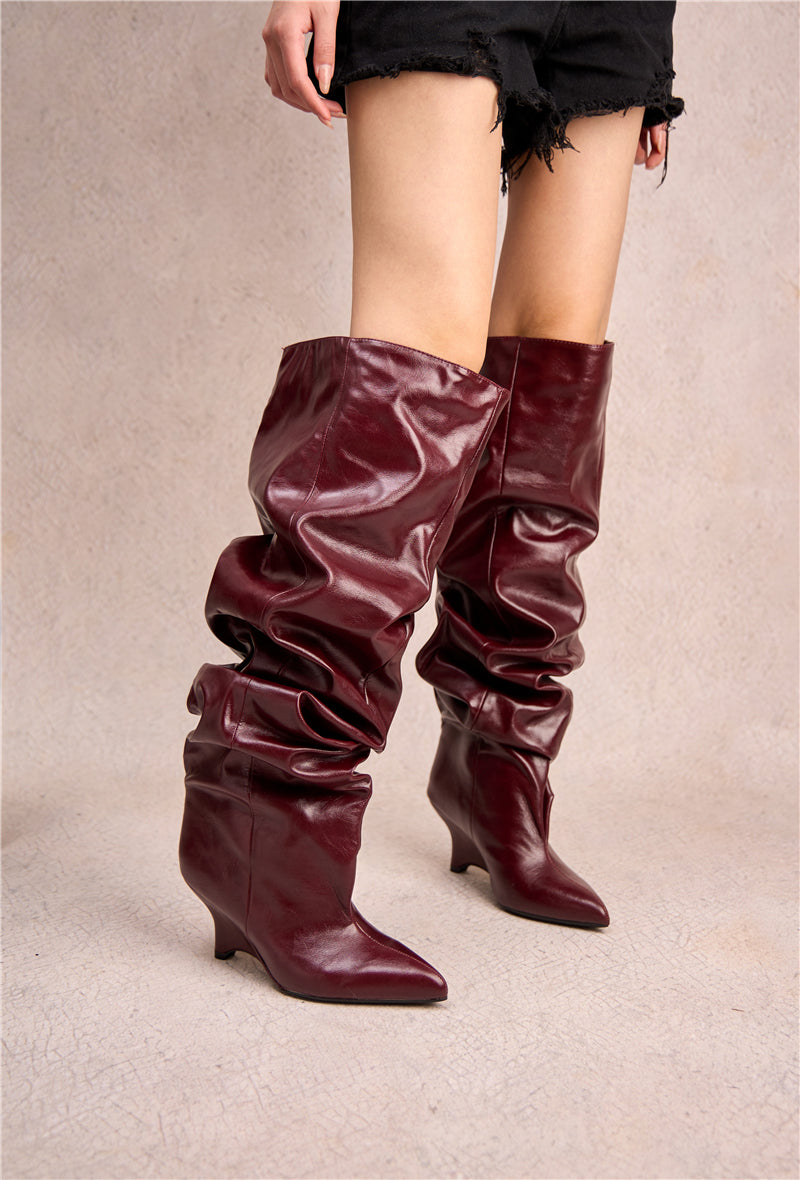 Bottes slouchy ORA - Bordeaux