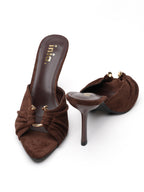 Mules plissées APRIL - Chocolat