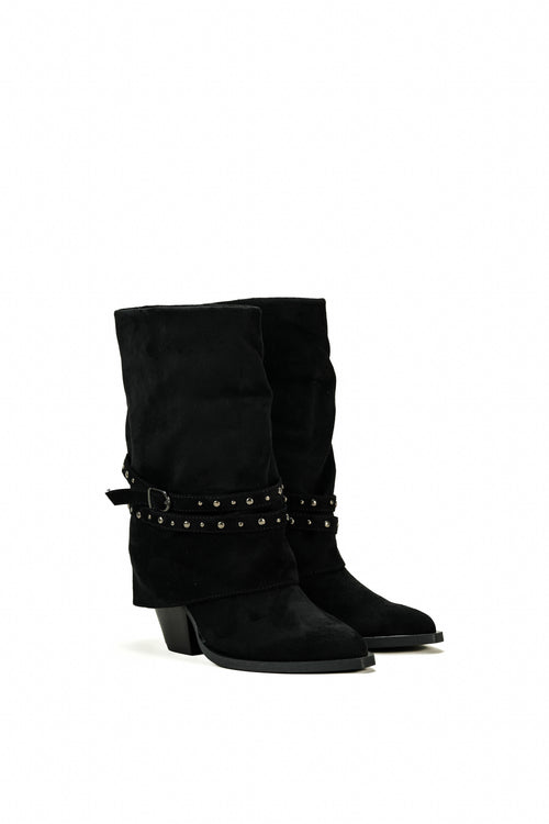 BETTY – Black gaiter cowboy boots