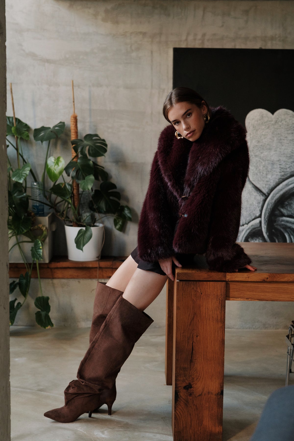 NORA Slouchy Boots Brown