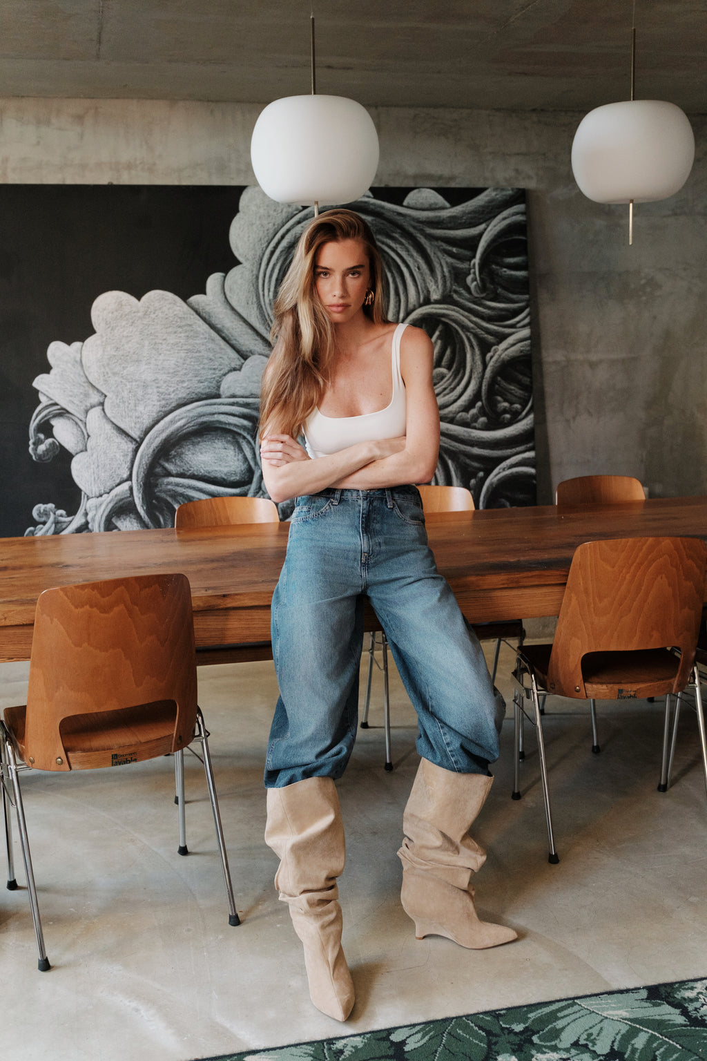 Bottes slouchy LIV - Taupe