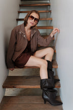 Bottines slouchy LUCY - Marron