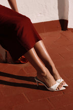 Mules à talons LISA - Blanc