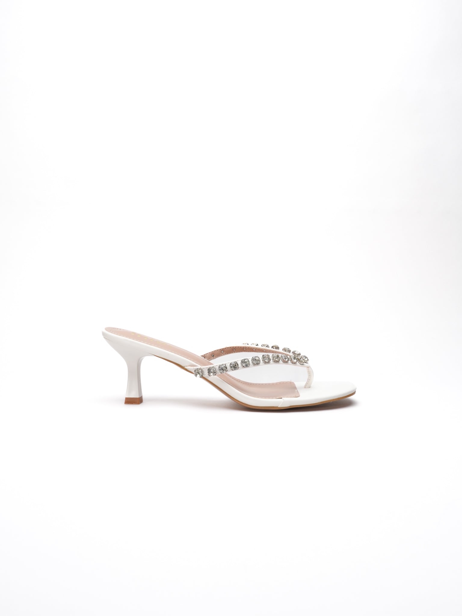 Stella rhinestone flip-flops - White